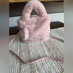 Juicy Couture Viral Plush Fluffy Mini Tote Dusty Blush